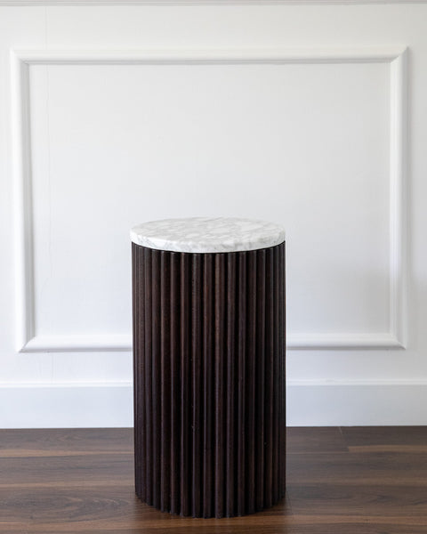 Fluted Marble Side Table