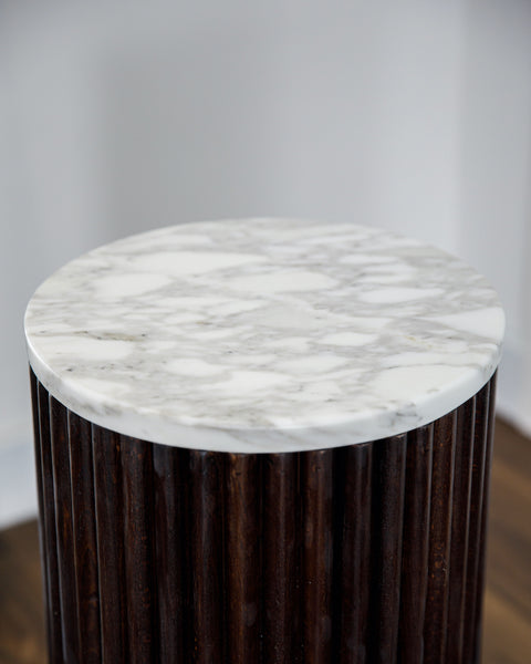 Fluted Marble Side Table